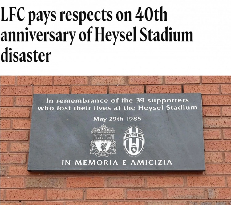 Liverpool công bố kỷ niệm 40 năm thảm kịch Heysel để tưởng niệm 39 fan hâm mộ đã thiệt mạng. - Kèo Nhà Cái